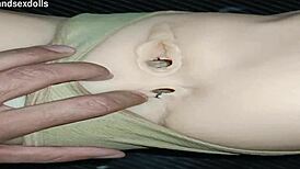 Emotional anal trailer with Candy in beige panties on desk.