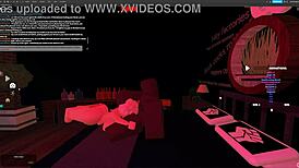 Blonde bitch endures rough deepthroat and monster cock fucking in roblox studio