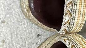 Oh wow, I just shot cum all over my step mom's sexy heels! 😜