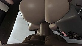 Blonde and redhead bent over for big black cock threesome.