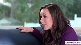 Lesbian stepmom straps on to dominate her petite teen stepdaughter