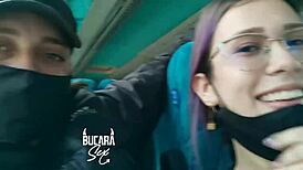 Girlfriend gives oral on bus to bogota