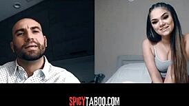 naughty stepdaughter chats with stepdad on video