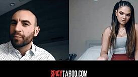 naughty stepdaughter chats with stepdad on video