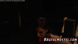 Is this your first bondage session in the garage? the dominant asks the teen 18+ before extreme bdsm domination