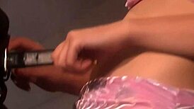 Slutty blonde feels intense passion while playing with dildos and dreaming of her bum being plowed.