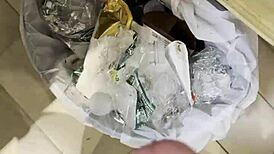 fucking my doll while watching porn, releasing a huge cum load at the end