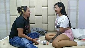 Intriguing bottle game with pussy licking part 1