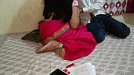 Indian teacher grabs student's cock while searching for cigarette and gets fucked