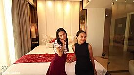 Filipina step sisters have a threesome.