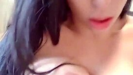 why does this busty brunette sapphire masturbate with dildo and cum?