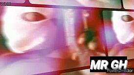 Young African Woman Trains in Oral Skills with Large Partner.