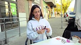 Petite woman squeezes 10-inch cock hard, sofia sweet secrett nymphomaniac in public bath. Natural tits flashing monster cock deepthroat.