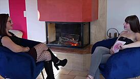 Mia shows her big natural tits in lingerie.