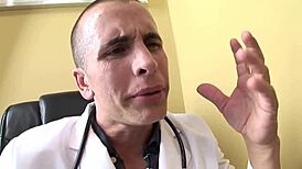 brunette milf has a quickie with her doctor in the hospital, moaning in orgasm