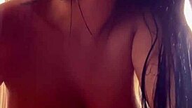 why does this busty brunette sapphire masturbate with dildo and cum?