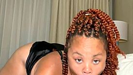 Thick redbone milf gets caught masturbating and making her pussy squirt with toys at home