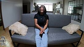 she loves sex, getting her shaved pussy creampied in pov