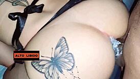 Doggystyle position in interracial homemade video