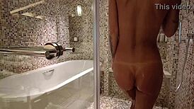 Monika Fox Strips Naked in Bathroom Shower