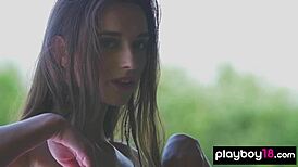 i'm this ukrainian teen gloria sol, ahh stripping naked outdoors, posing erotically with my petite tits