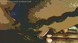 Ebony amateurs team up with dildo and tongue on wet pussy