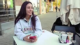 Petite woman squeezes 10-inch cock hard, sofia sweet secrett nymphomaniac in public bath. Natural tits flashing monster cock deepthroat.