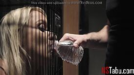 Punish the blonde sex slave for being too horny, says Tommy Pistol to Misha Mynx