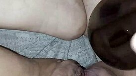 Gretala Pregnant And Excited Rubbing Bottle On Juicy Pussy Lips