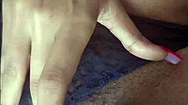 can you believe she fingered her fat pierced pussy?