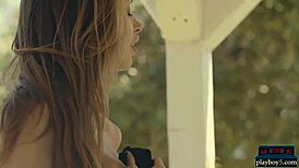 Perky big tits blonde model from europe does a slow striptease revealing shaved pussy