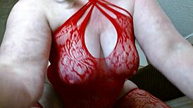 Dawnskye towers in red lingerie as giantess