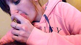 Amateur wife gives blowjob then gets creampie