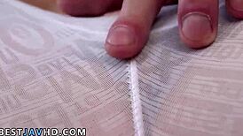 I watch the naughty japanese cockslut get smashed in the garage, oh boy