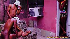 Slim Saida Bob Takes Two Big Fat Cocks In Local Ghetto!