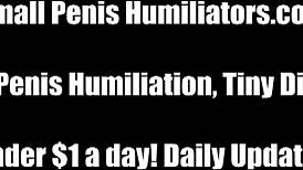 femdom humiliates small 18+ cock in pov bdsm session