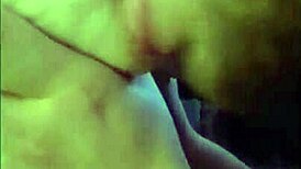 Teasing big perfect natural tits with cum on them