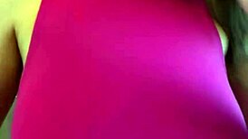 Feeling the intense pleasure as stepmother indulges in her big milky tits on webcam.