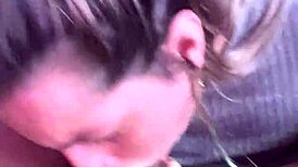 Blonde Amateur Slut Gives Deepthroat Blowjob To Black Lover With Natural Tits And Cum Finish