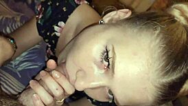 Pretty college teen 18+ rides cowgirl moaning deepthroat