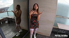 Teen Camila Palmer cums on huge white cock in suggestive positions