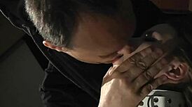 That box-bandaged guy is getting punished in the attic for some kinky fuck