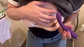 college girl masturbates in smelly pee toilet, it's so exciting