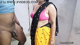 Does hot indian bhabhi get fucked in yellow saree?