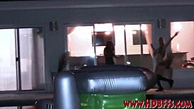 Party amateurs engage in sucking and riding action