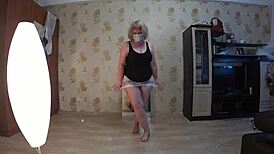 Mature lesbian shows off her forms while girlfriend rides milf in cowgirl and reverse cowgirl poses pov