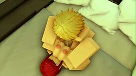 Denji and Makima engage in deepthroat sex on Roblox.