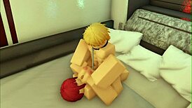 Denji and Makima engage in deepthroat sex on Roblox.
