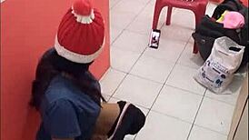 nurse shows ass in hospital corridor on christmas eve