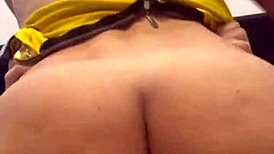 Curly Brunette Provokes Young Guy, He Eats Her Pussy and Cums Inside